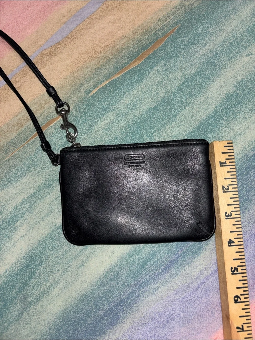 Coach Black Leather Wristlet vintage